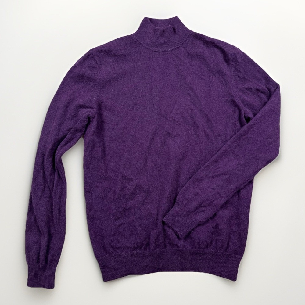 Charter Club 100% 2 Ply Cashmere‎ Sweater Women's Size Small Purple Mock Neck